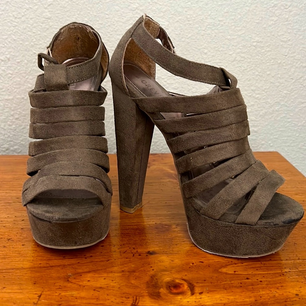 Gray Suede Platforms